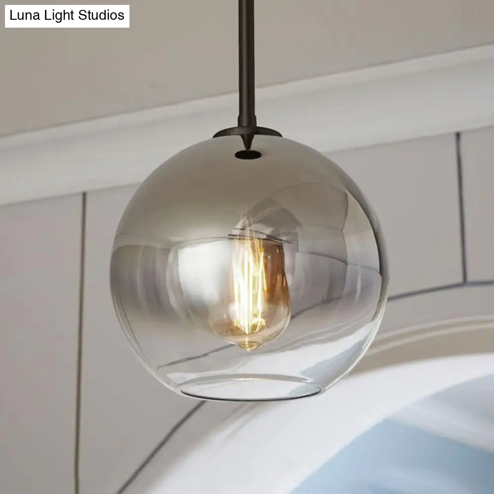 Nordic Glass Globe Pendant Lighting - 8"/10"/12"W - 1 Light Sliver/Gold Hanging Light