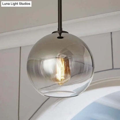 Nordic Glass Globe Pendant Lighting - 8"/10"/12"W - 1 Light Sliver/Gold Hanging Light