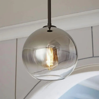 Nordic Glass Globe Pendant Lighting - 8"/10"/12"W - 1 Light Sliver/Gold Hanging Light