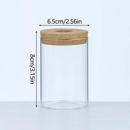 Clear glass nordic hydroponic vase with natural cork lid and tray for mini self-watering tabletop plants