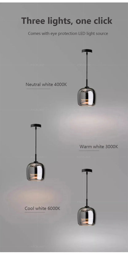 Nordic Glass LED Pendant Chandelier - Modern Luxury