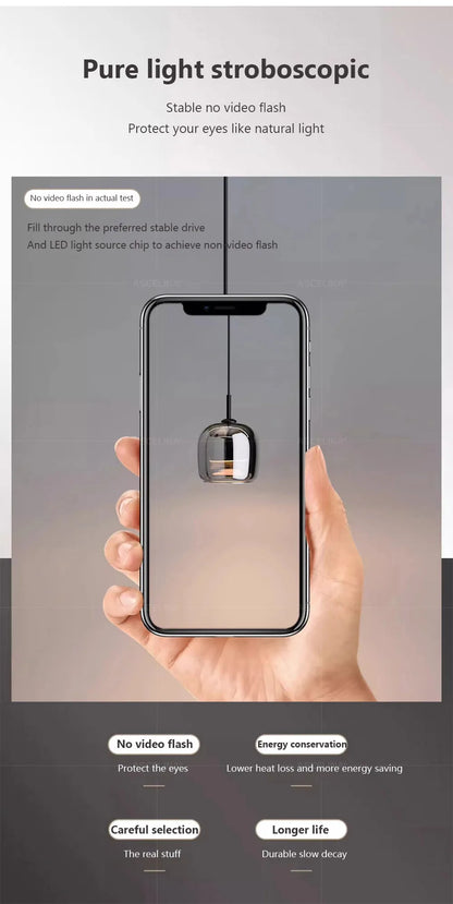 Nordic Glass LED Pendant Chandelier - Modern Luxury