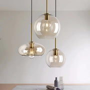 Nordic Glass Loft Pendant Light With Iron Finish - Decorbites