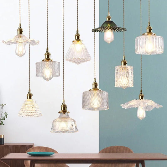 Nordic Glass Pendant Light in Brown and Polished Chrome - Decorbites