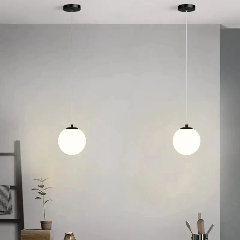 Nordic Glass Pendant Light With Brass or Black Finish - Decorbites