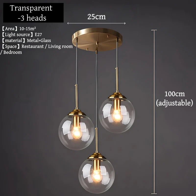 Nordic Glass Pendant Light With Polished Steel Finish - Decorbites