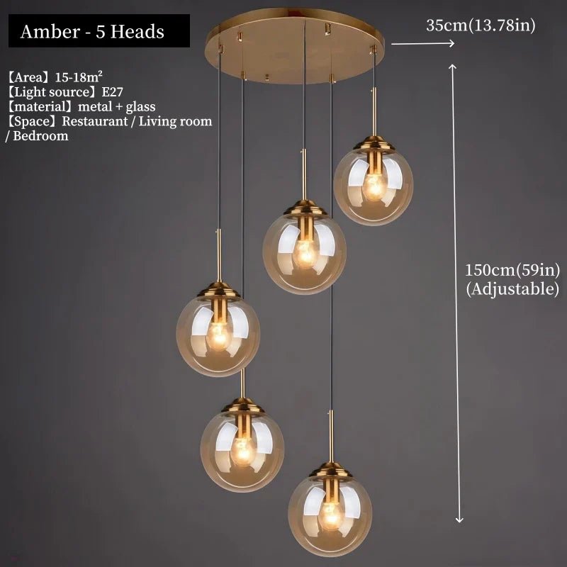Nordic Glass Pendant Light With Polished Steel Finish - Decorbites