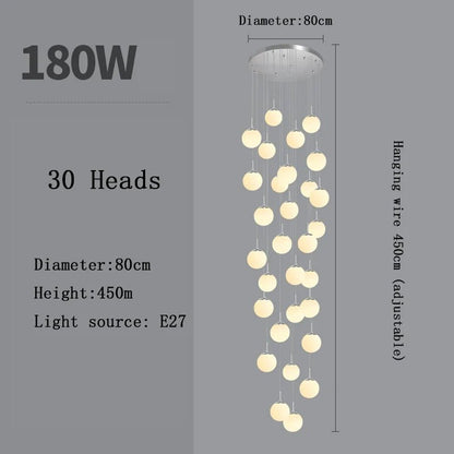 Nordic Glass Staircase Chandelier Pendant Light - Decorbites