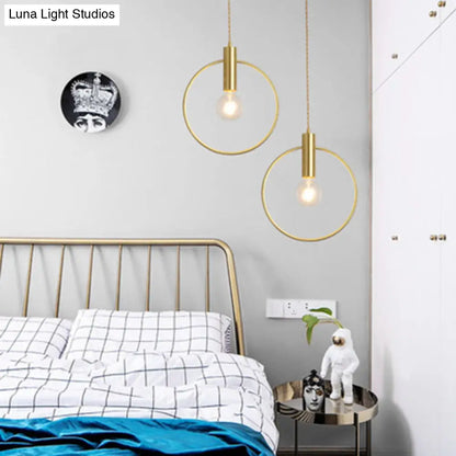 Nordic Gold 1-Light Pendant Ceiling Lamp with Metal Suspension