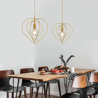 Nordic Gold 1-Light Pendant Ceiling Lamp with Metal Suspension