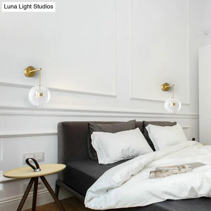 DecorBites™ DecorBites™ Nordic Gold Ball Wall Sconce with Clear Glass Shade - 1 Light
