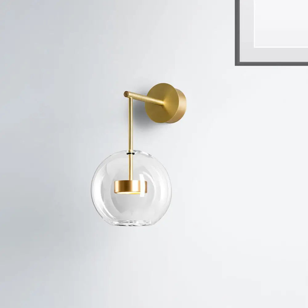 DecorBites™ DecorBites™ Nordic Gold Ball Wall Sconce with Clear Glass Shade - 1 Light
