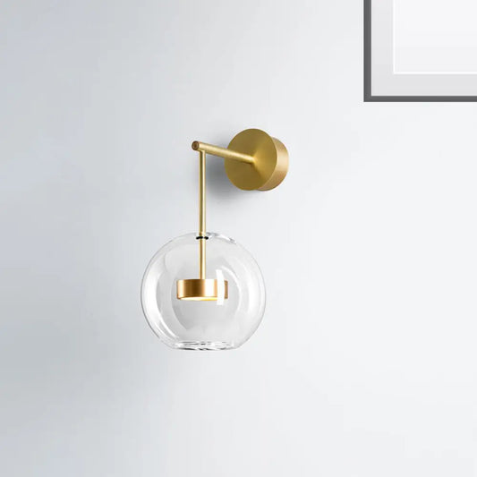 DecorBites™ DecorBites™ Nordic Gold Ball Wall Sconce with Clear Glass Shade - 1 Light