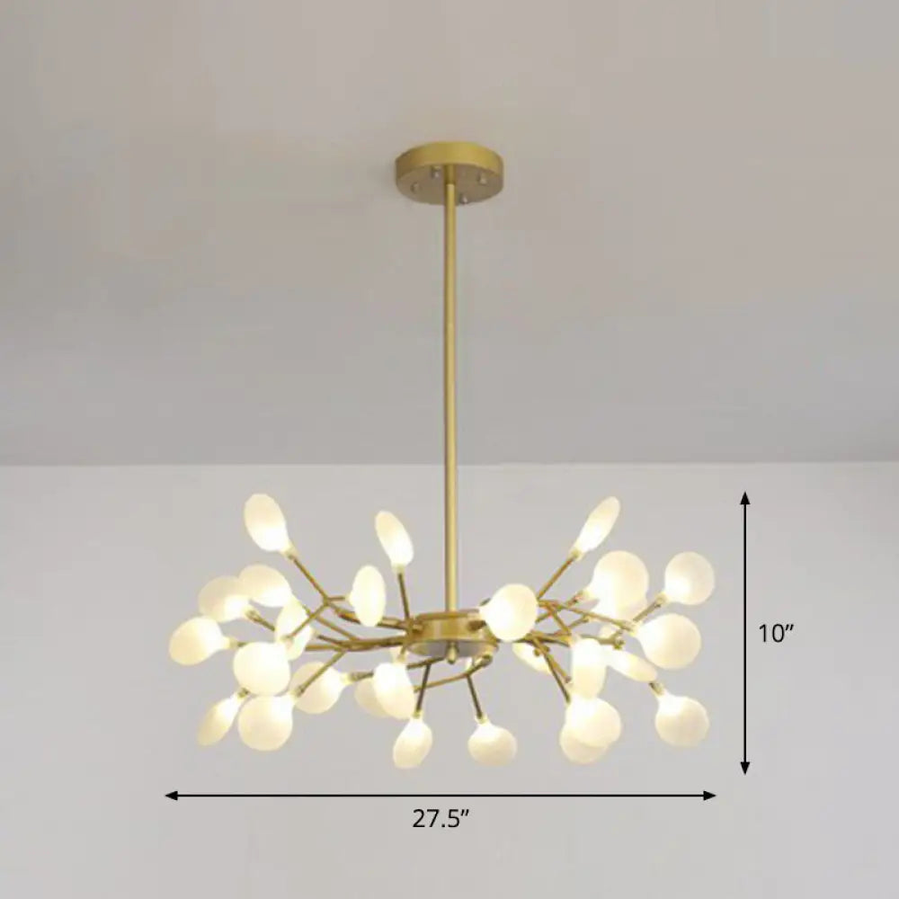 Nordic Gold LED Chandelier: Acrylic Branch Ceiling Lamp for Bedroom