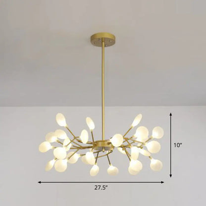 Nordic Gold LED Chandelier: Acrylic Branch Ceiling Lamp for Bedroom