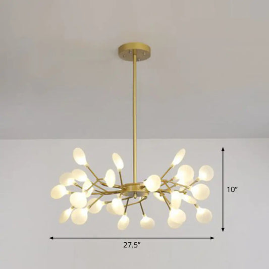Nordic Gold LED Chandelier: Acrylic Branch Ceiling Lamp for Bedroom
