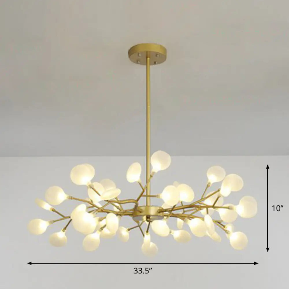 Nordic Gold LED Chandelier: Acrylic Branch Ceiling Lamp for Bedroom