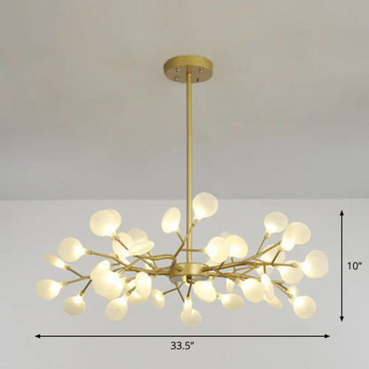Nordic Gold LED Chandelier: Acrylic Branch Ceiling Lamp for Bedroom