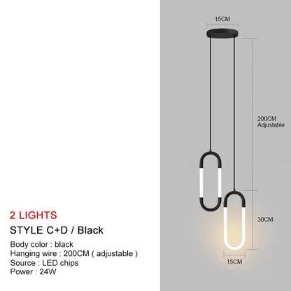 Nordic Gold Linear LED Pendant Light - Decorbites