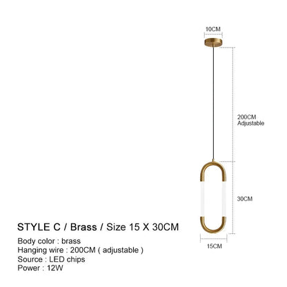 Nordic Gold Linear LED Pendant Light - Decorbites