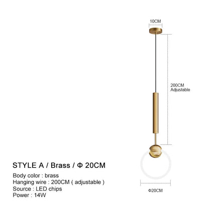 Nordic Gold Linear LED Pendant Light - Decorbites