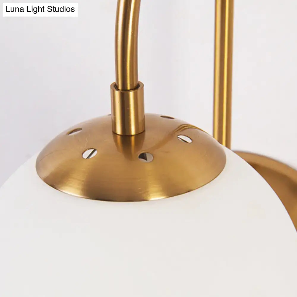 Nordic gold wall sconce with milky glass shade suitable for 220v-240v and 110v-120v led incandescent fluorescent use
