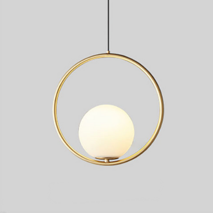 Nordic Gold Pendant Light with Glass Shade - Oval / Gold
