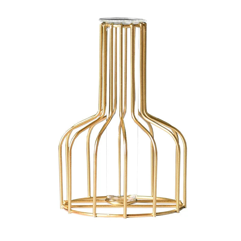 Nordic Golden Iron Hydroponic Table Vase