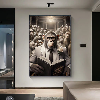 Nordic Gorilla Wall Art Canvas Print