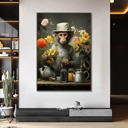 Nordic Gorilla Wall Art Canvas Print