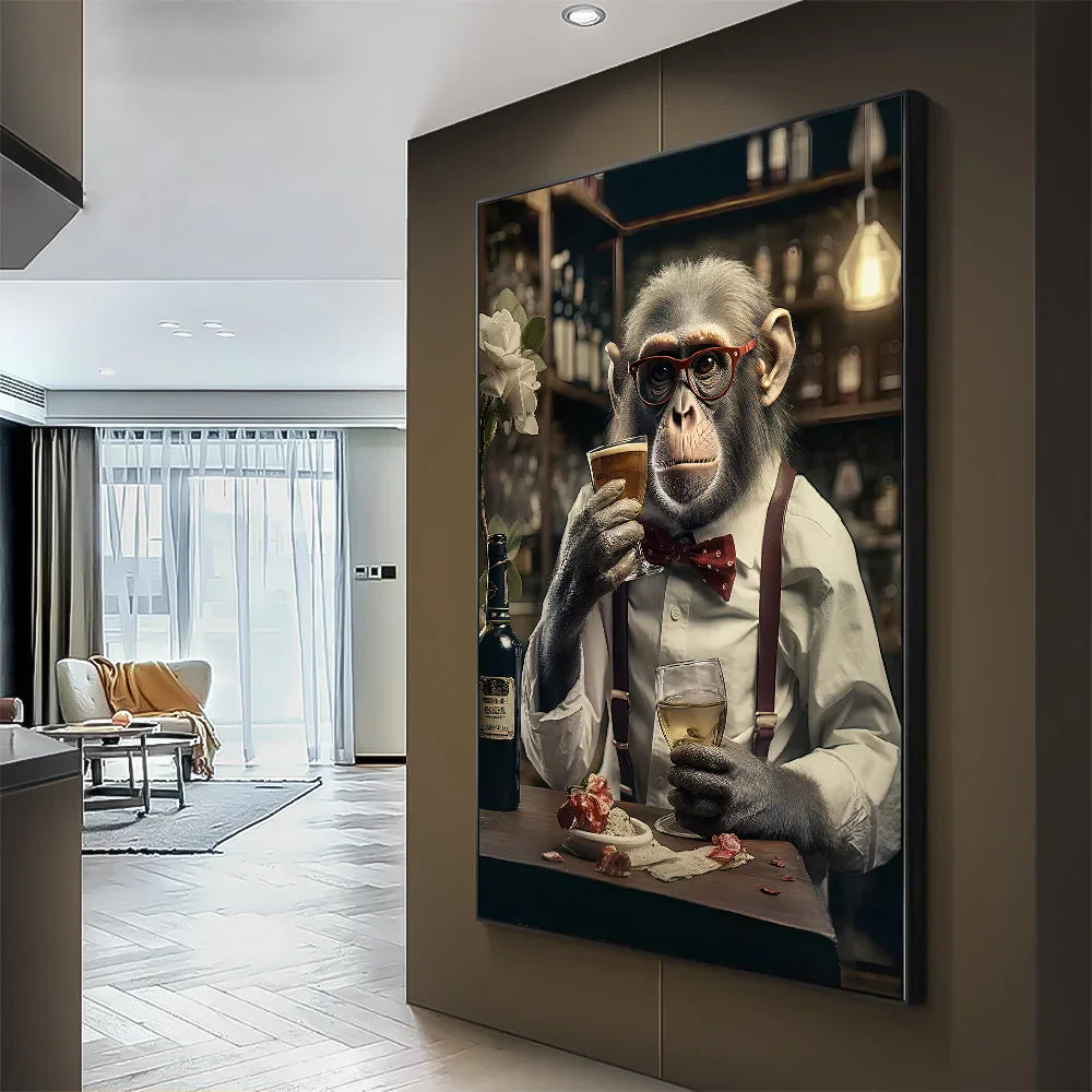 Nordic Gorilla Wall Art Canvas Print