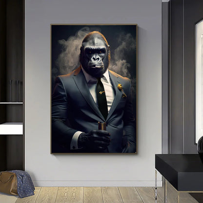 Nordic Gorilla Wall Art Canvas Print