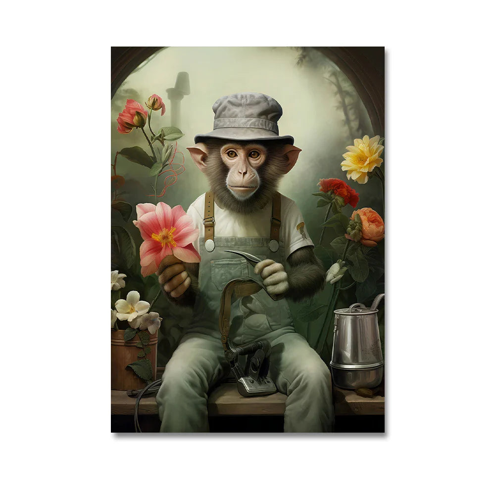 Nordic Gorilla Wall Art Canvas Print - PC 83495 / 20x30cm no frame