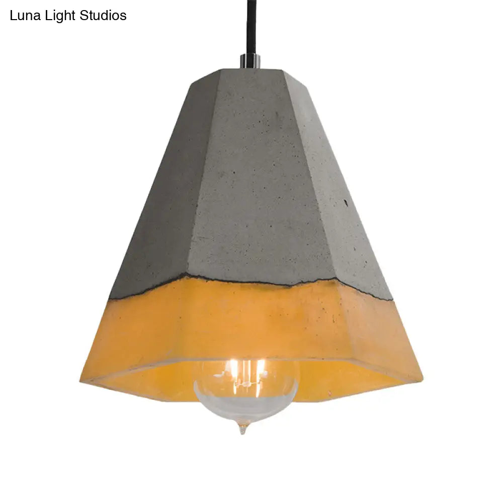 Nordic Grey Dome/Cone/Barn Shaped Hanging Light for Kitchen Bar Ceiling - 1 Head Pendant