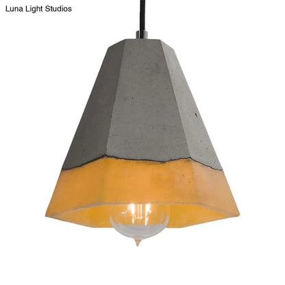 Nordic Grey Dome/Cone/Barn Shaped Hanging Light for Kitchen Bar Ceiling - 1 Head Pendant