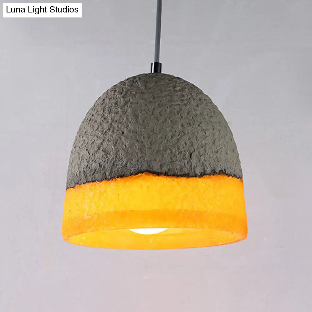 Nordic Grey Dome/Cone/Barn Shaped Hanging Light for Kitchen Bar Ceiling - 1 Head Pendant