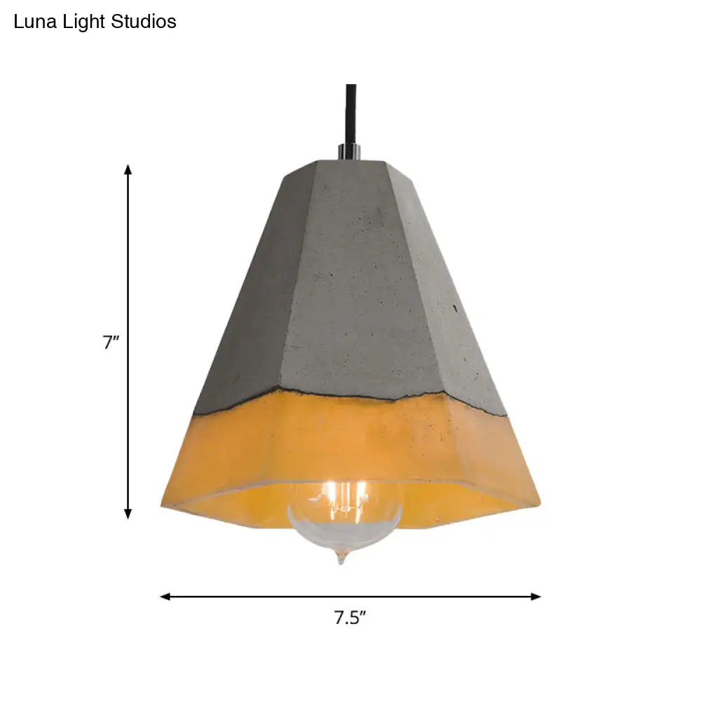 Nordic Grey Dome/Cone/Barn Shaped Hanging Light for Kitchen Bar Ceiling - 1 Head Pendant