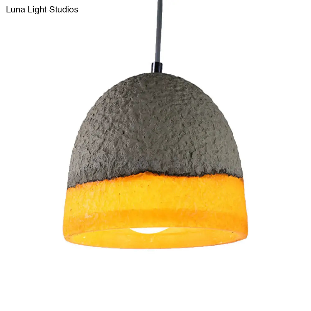 Nordic Grey Dome/Cone/Barn Shaped Hanging Light for Kitchen Bar Ceiling - 1 Head Pendant