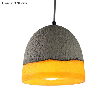 Nordic Grey Dome/Cone/Barn Shaped Hanging Light for Kitchen Bar Ceiling - 1 Head Pendant