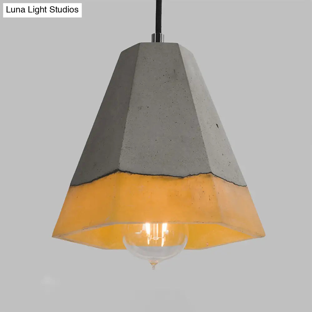 Nordic Grey Dome/Cone/Barn Shaped Hanging Light for Kitchen Bar Ceiling - 1 Head Pendant