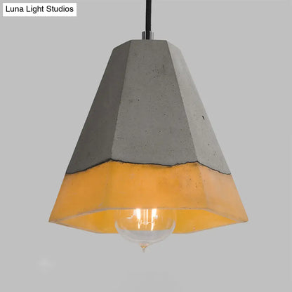 Nordic Grey Dome/Cone/Barn Shaped Hanging Light for Kitchen Bar Ceiling - 1 Head Pendant