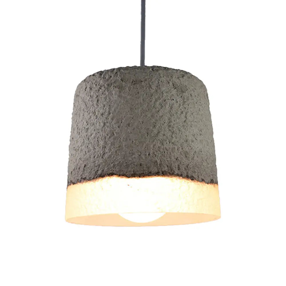 Nordic Grey Dome/Cone/Barn Shaped Hanging Light for Kitchen Bar Ceiling - 1 Head Pendant