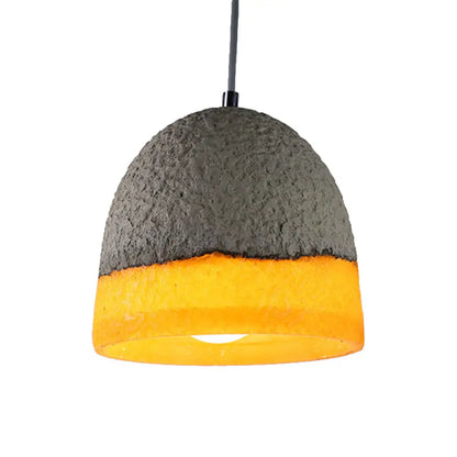 Nordic Grey Dome/Cone/Barn Shaped Hanging Light for Kitchen Bar Ceiling - 1 Head Pendant