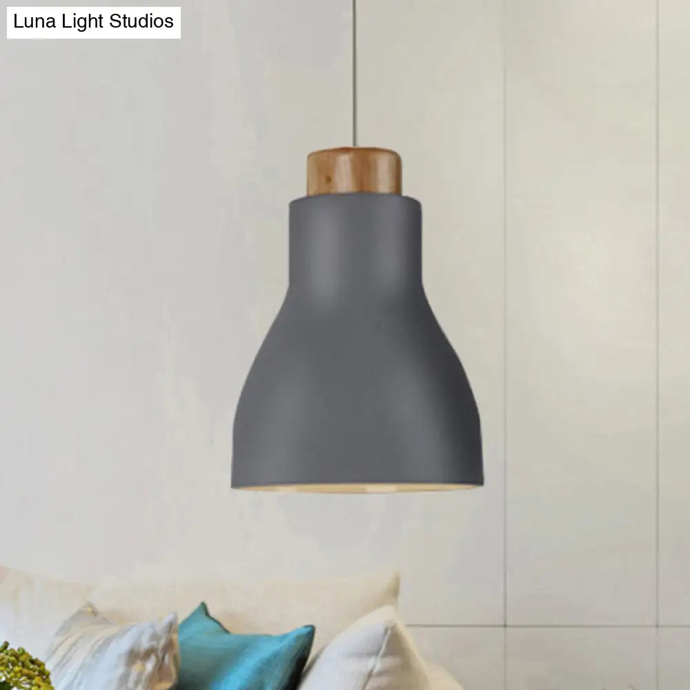 Nordic Half-Bottle Pendant Light - Modern Metallic Hanging Light for Balcony or Study Room