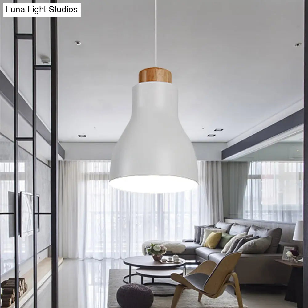 Nordic Half-Bottle Pendant Light - Modern Metallic Hanging Light for Balcony or Study Room