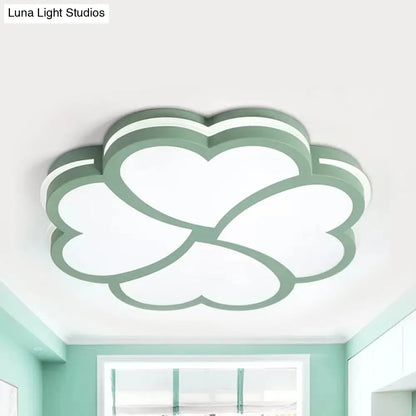 DecorBites™ DecorBites™ Nordic Heart Petal Acrylic Green LED Flush Mount Light for Foyer and Bedroom