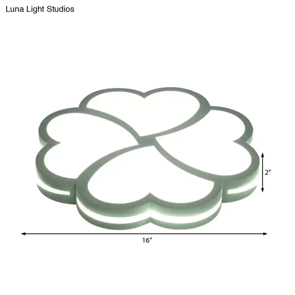DecorBites™ DecorBites™ Nordic Heart Petal Acrylic Green LED Flush Mount Light for Foyer and Bedroom