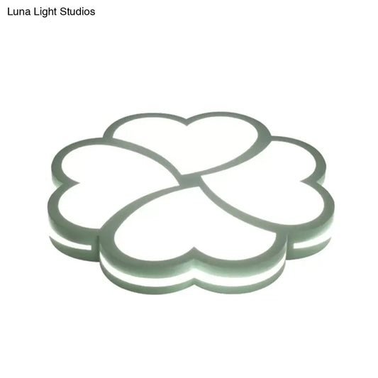 DecorBites™ DecorBites™ Nordic Heart Petal Acrylic Green LED Flush Mount Light for Foyer and Bedroom
