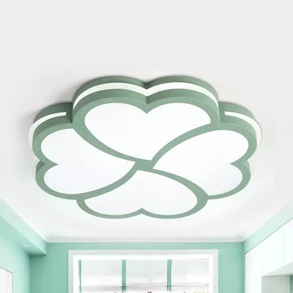 DecorBites™ DecorBites™ Nordic Heart Petal Acrylic Green LED Flush Mount Light for Foyer and Bedroom