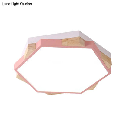 DecorBites™ DecorBites™ Nordic Hexagon Flush Mount Acrylic Ceiling Lamp for Study Room